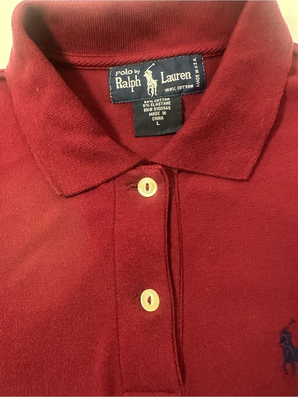 Vintage new Ralph Lauren Girls' Red Polo Shirt Large Junior - Picture 5 of 5